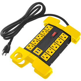 CCCEI front view metal power strip showing 10 outlets for organized power