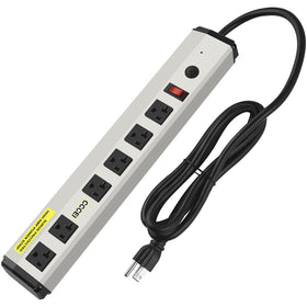 CCCEI front view metal strip showing six outlets and sturdy housing for reliable power