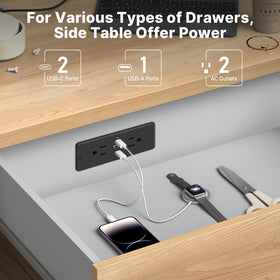 CCCEI furniture flush mount power strip installs flush, saving desk space.