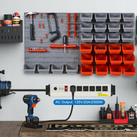 CCCEI close-up of six heavy-duty outlets improving device organization and access