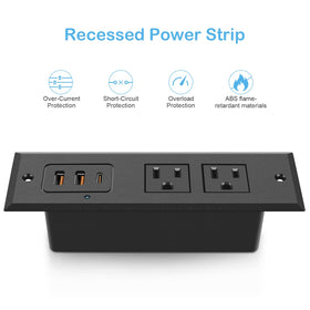 CCCEI in-use on a bedroom nightstand reducing cord clutter and charging devices