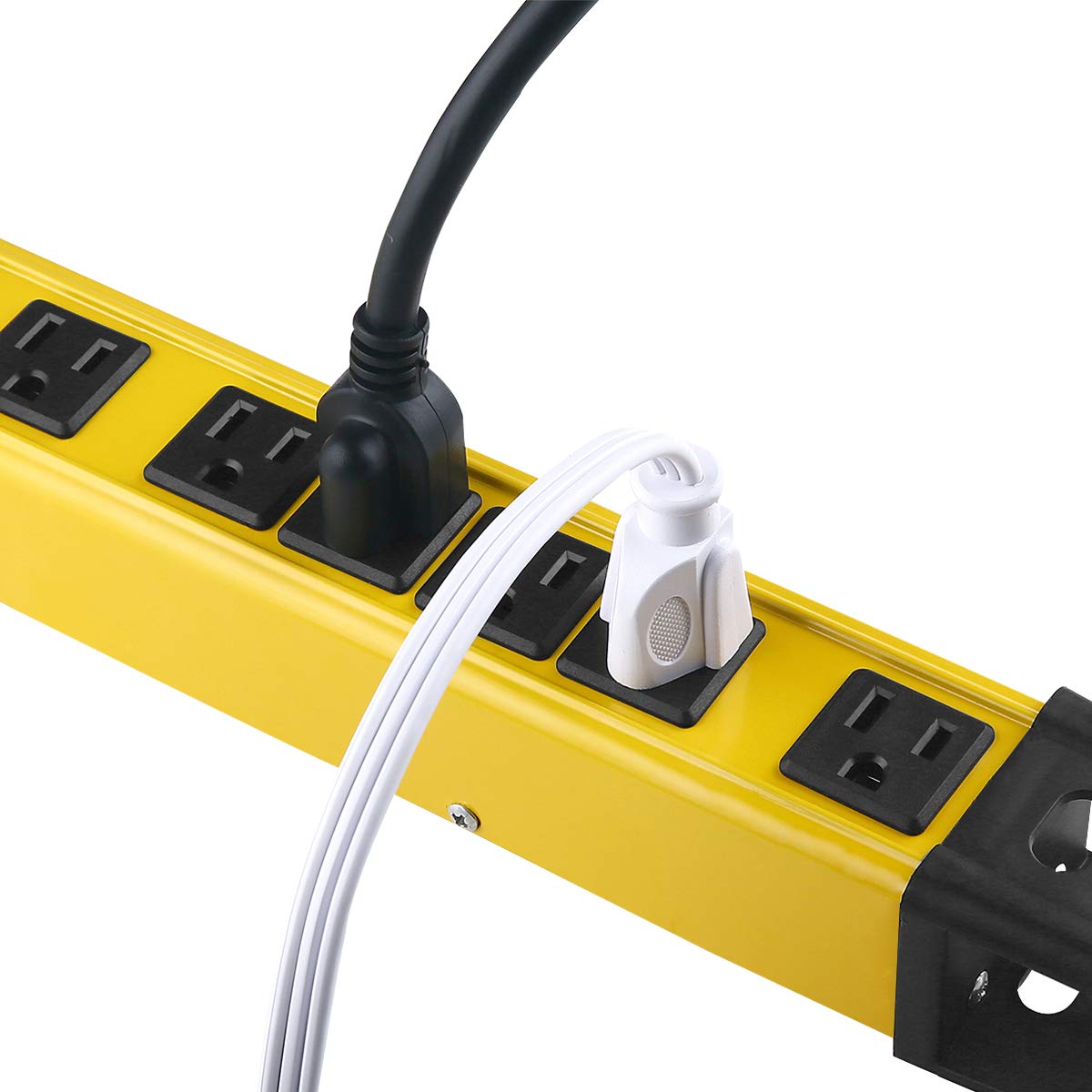 CCCEI power strip in a garage powering tools and chargers for efficient workshop workflow