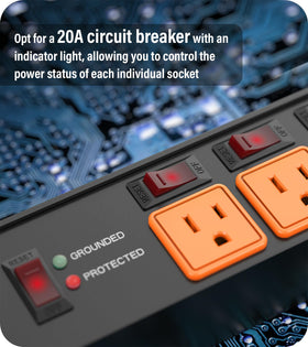 CCCEI individual 20A circuit breakers enable separate device control