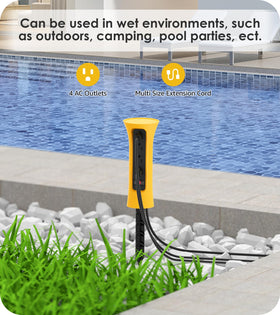 CCCEI outdoor decoration power strip supports 2-pin and 3-pin lights.