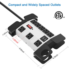 CCCEI coiled 12 ft heavy-gauge cord with Velcro wrap for flexible placement and tidy storage