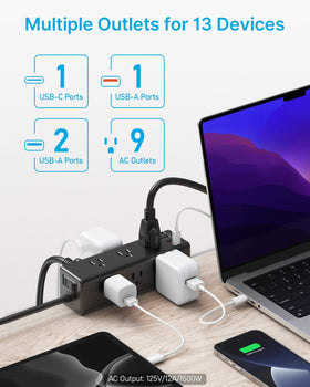 CCCEI clamp detail on table edge protecting surface and securing the power strip
