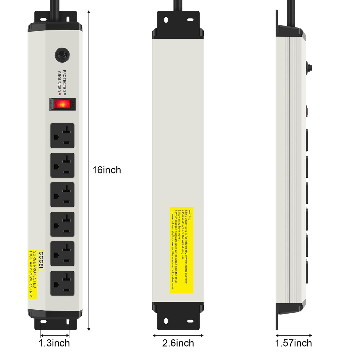 CCCEI reset switch and circuit breaker closeup showing overload protection