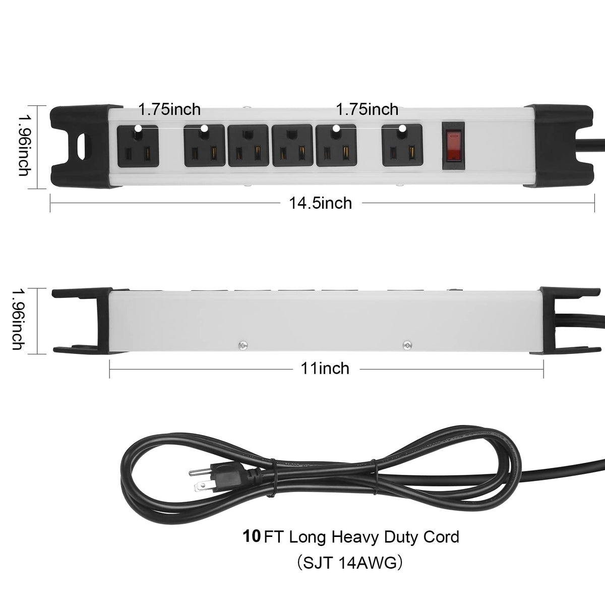 CCCEI side view showing on/off switch and cord holder for tidy storage and control
