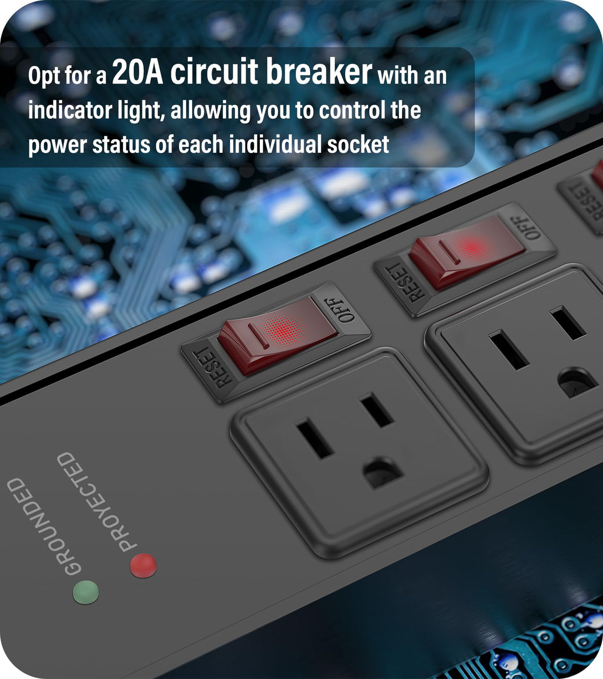 CCCEI surge protection indicator light and grounding detail to monitor safety