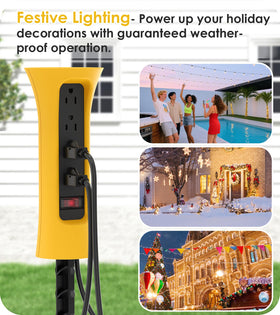 CCCEI surge-protected outdoor power strip with 1200J protection.