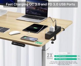CCCEI USB-C and QC USB-A port close-up showing fast charging capability