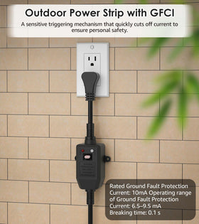 CCCEI wall-mounted in garden keeping cords elevated and reducing tripping hazards
