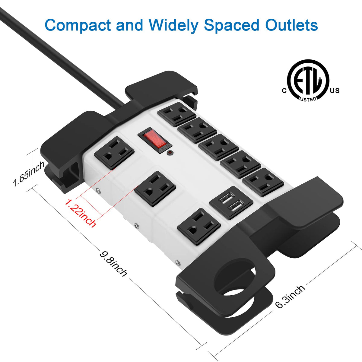 CCCEI wide-spaced outlet with bulky adapter showing compatibility with large plugs benefit
