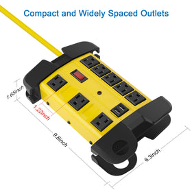 CCCEI detail of wide-spaced outlets accommodating large plugs without blockage