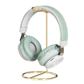ccHuDE display hanger for headphones highlights sleek metal design.