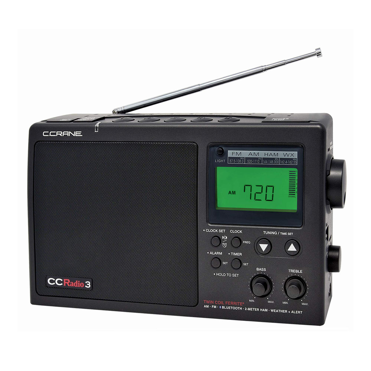 C. Crane CCRadio 3 with twin-coil AM antenna delivers superior long-range reception.