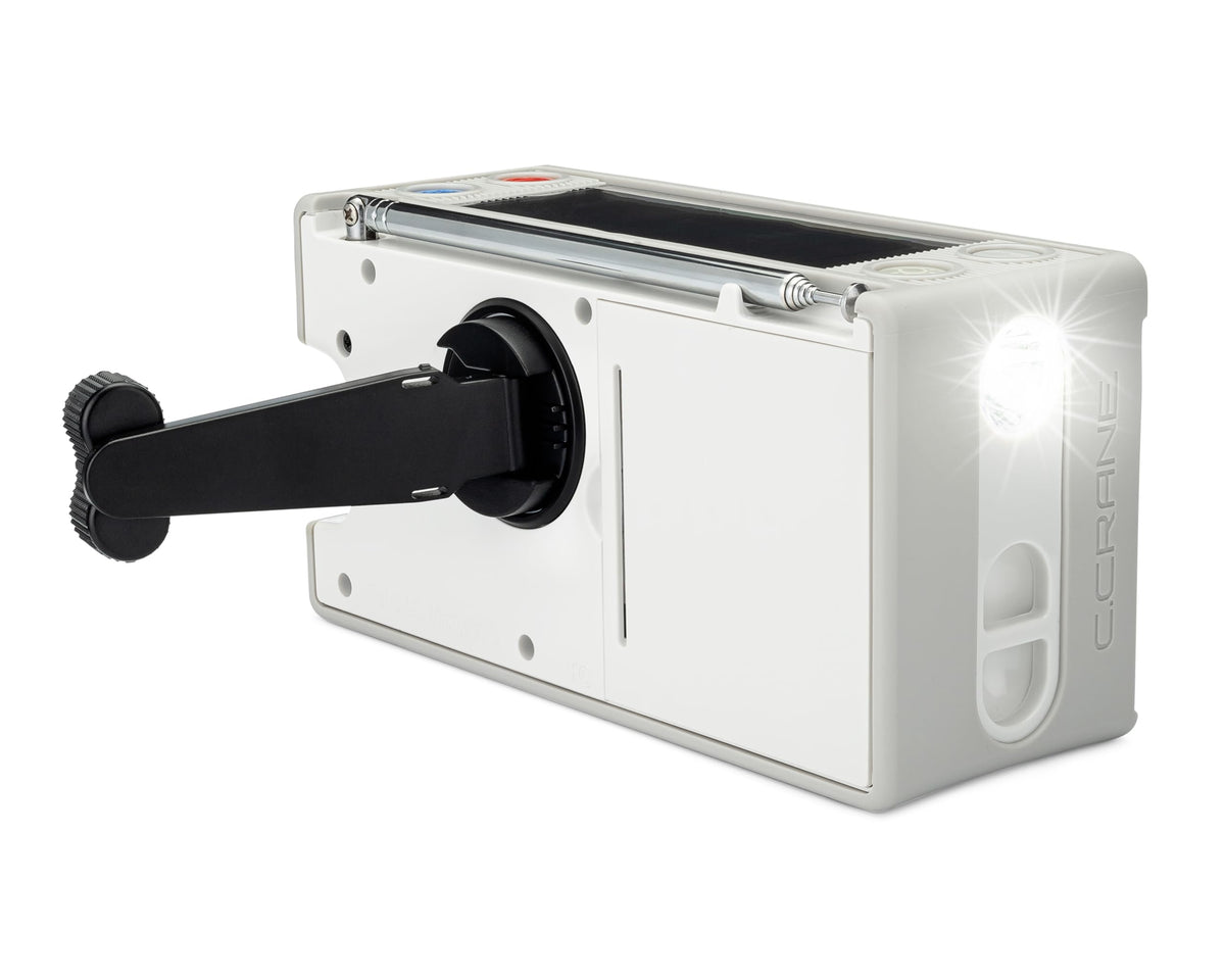 C.Crane CCRadio Solar extended crank handle for wind-up power.