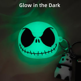 CCXNAS glowing skull AirPods 4 case visible in low light for easy finding
