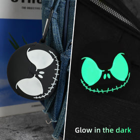 CCXNAS glowing skull case clipped to backpack showing night visibility benefit