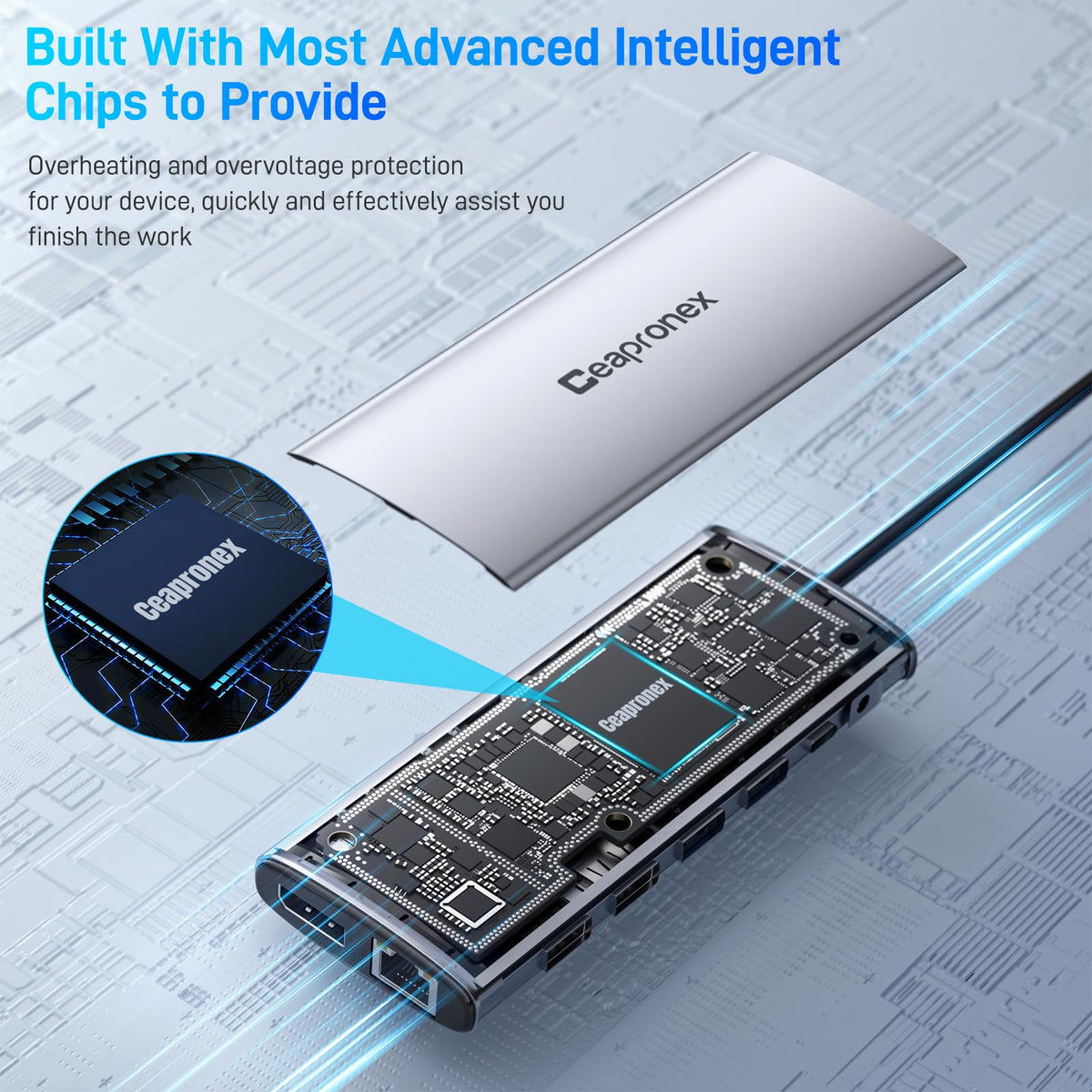 Ceapronex DP-8K-30Hz port enabling high-resolution single monitor output.