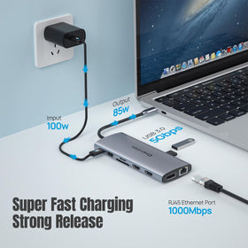 Ceapronex USB C Docking Station with SD/TF card readers for quick media import.