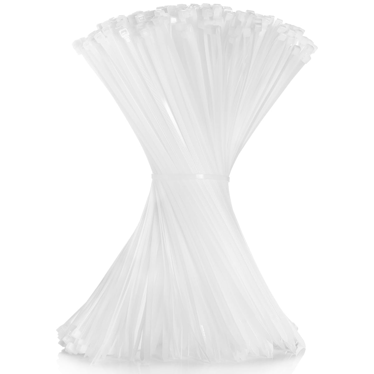 Cehony 12-inch white cable zip tie for indoor and outdoor organization