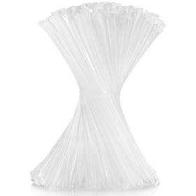 Cehony 12-inch white cable zip tie for indoor and outdoor organization