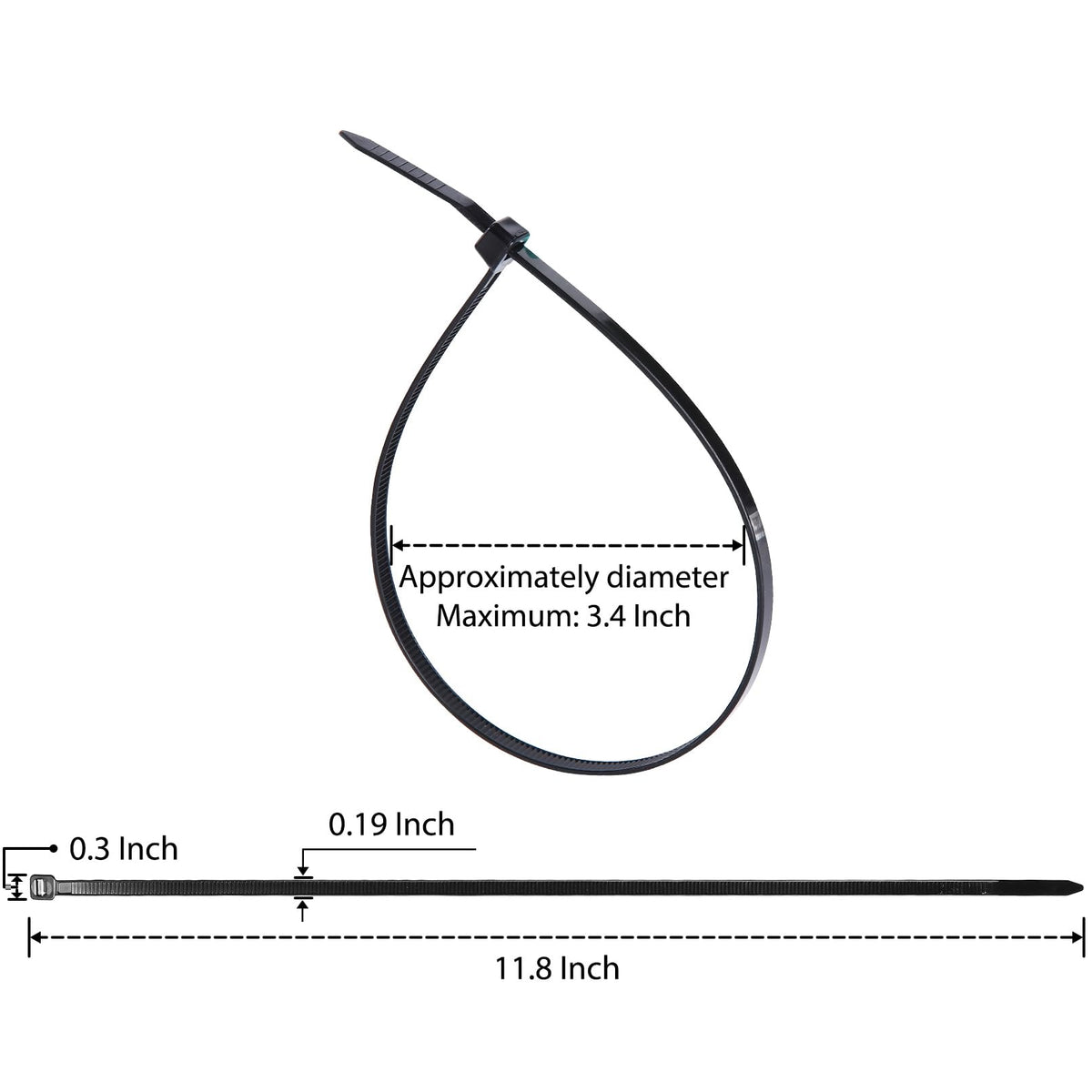 Cehony heavy-duty zip ties 50lbs tensile strength ensure secure cable management.