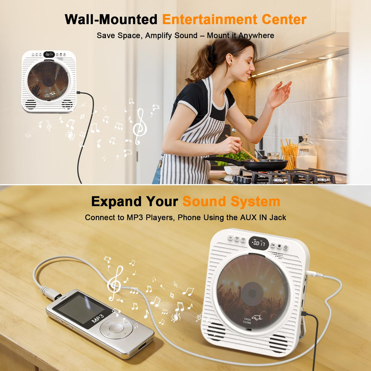 Ceihoit mounted on wall in living room for space-saving entertainment