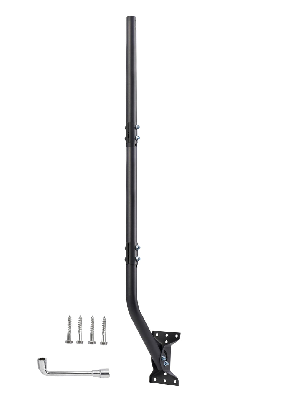 cekay front view of pole and bracket kit showing ready-to-install components and durability