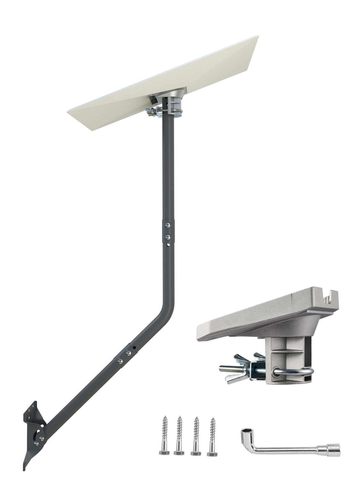 CEKAY Starlink Gen 3 mounting kit on a wall with a 51-inch pole for sturdy outdoor use.