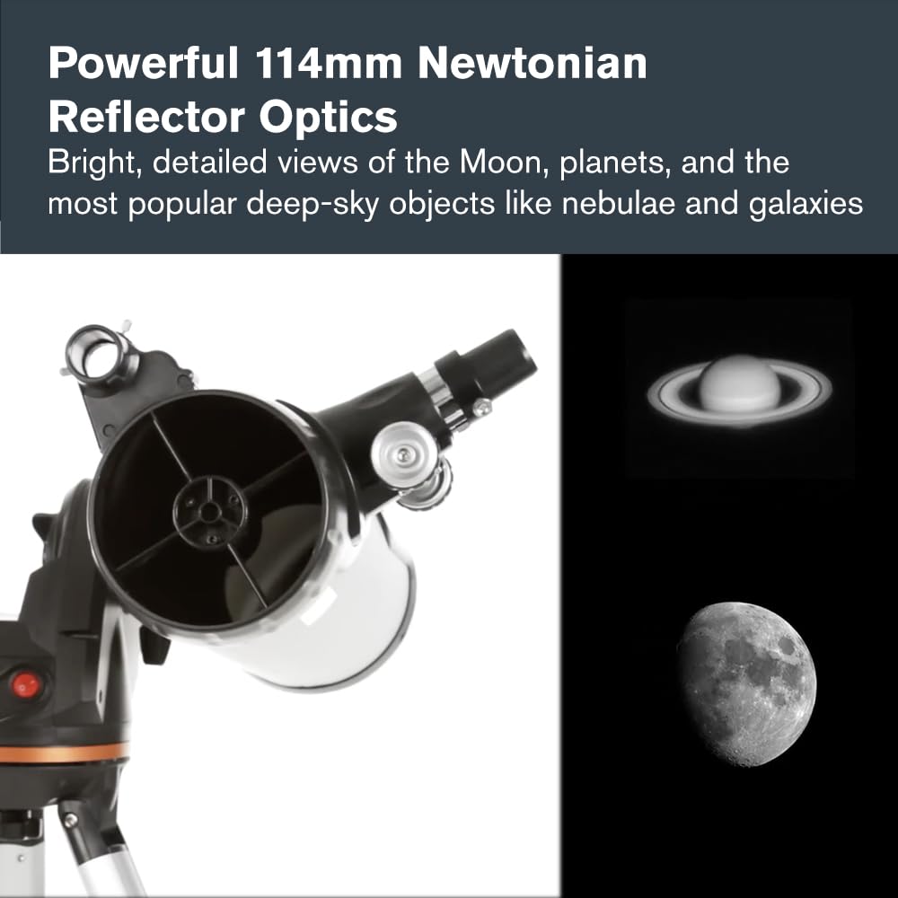 Two eyepieces on the Celestron 114LCM: 25mm and 9mm