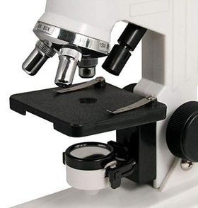 Celestron 44121 microscope in use with magnification for learning.