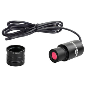 Celestron 5MP live feed shows crisp real-time microscopy for teaching.