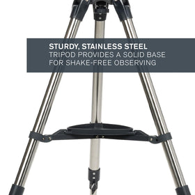 Celestron AstroMaster 90EQ 90mm refractor offers bright, detailed views.