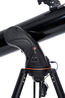 Celestron AstroFi 130 accessory tray keeps eyepieces and phone secure