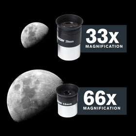 Celestron AstroMaster 102AZ 10mm eyepiece for detailed observations.