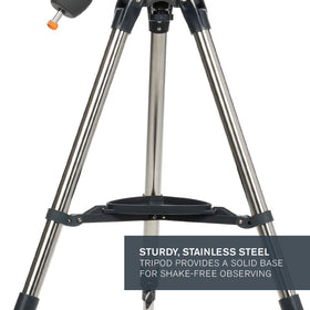 114mm aperture delivers bright lunar and planetary views
