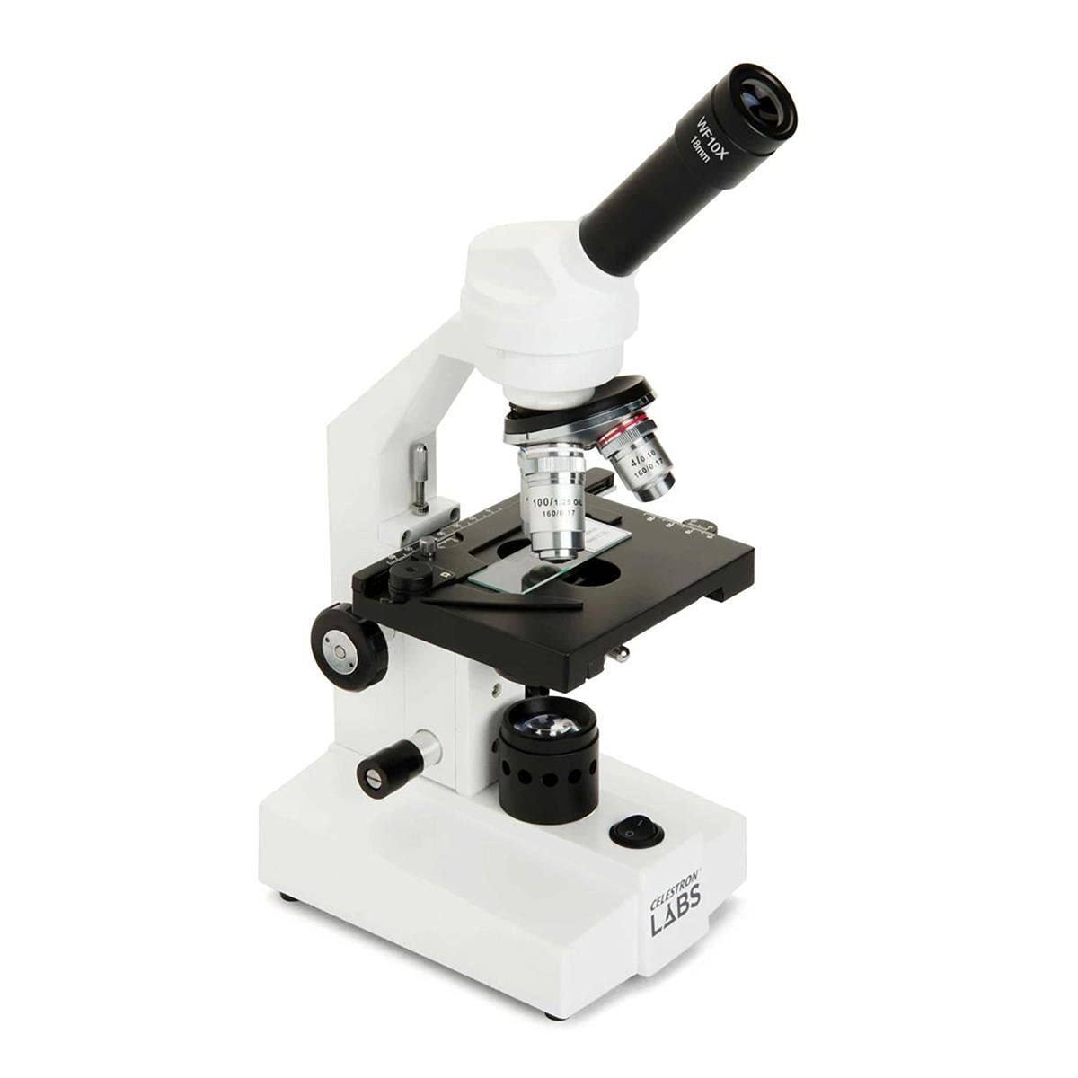 CM2000CF eyepieces show 10x and 20x magnification options for detailed viewing