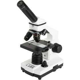 Celestron CM800 microscope body with sturdy metal frame for durable classroom use.