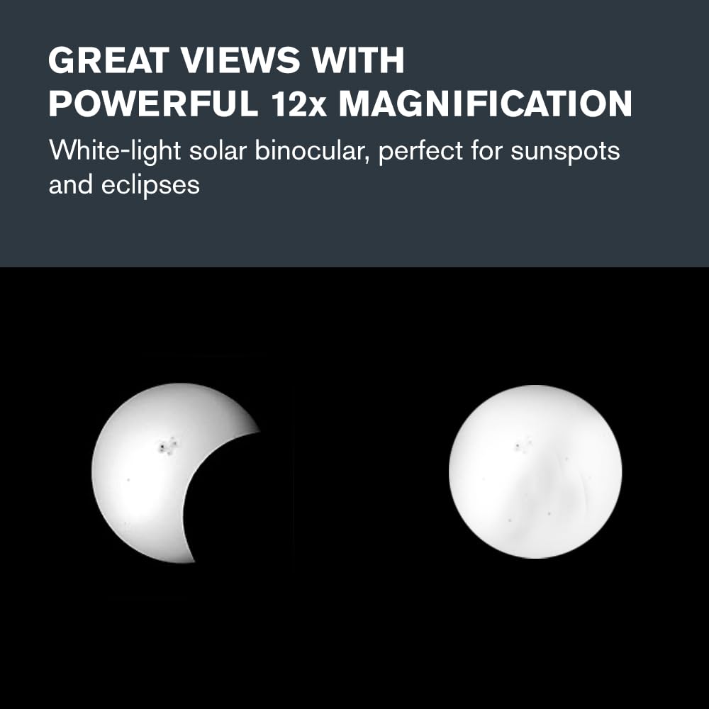 Generous field of view helps you locate the Sun and view the entire solar disk.