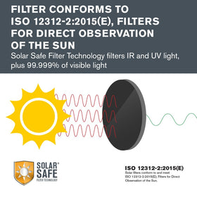 Permanently attached filters prevent accidental removal while observing the Sun.