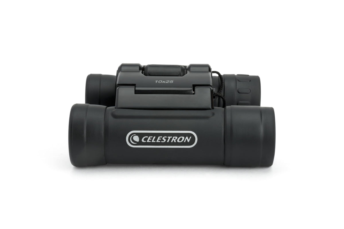 Celestron eyepiece close-up highlighting fold-down eyecups and comfort