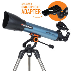Celestron Inspire 100AZ red LED flashlight illuminating the tray