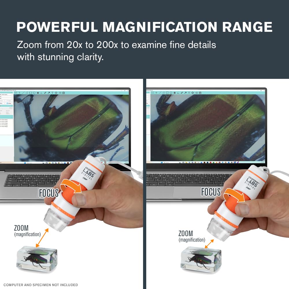 Celestron Labs Digital 2MP microscope revealing plant structures clearly
