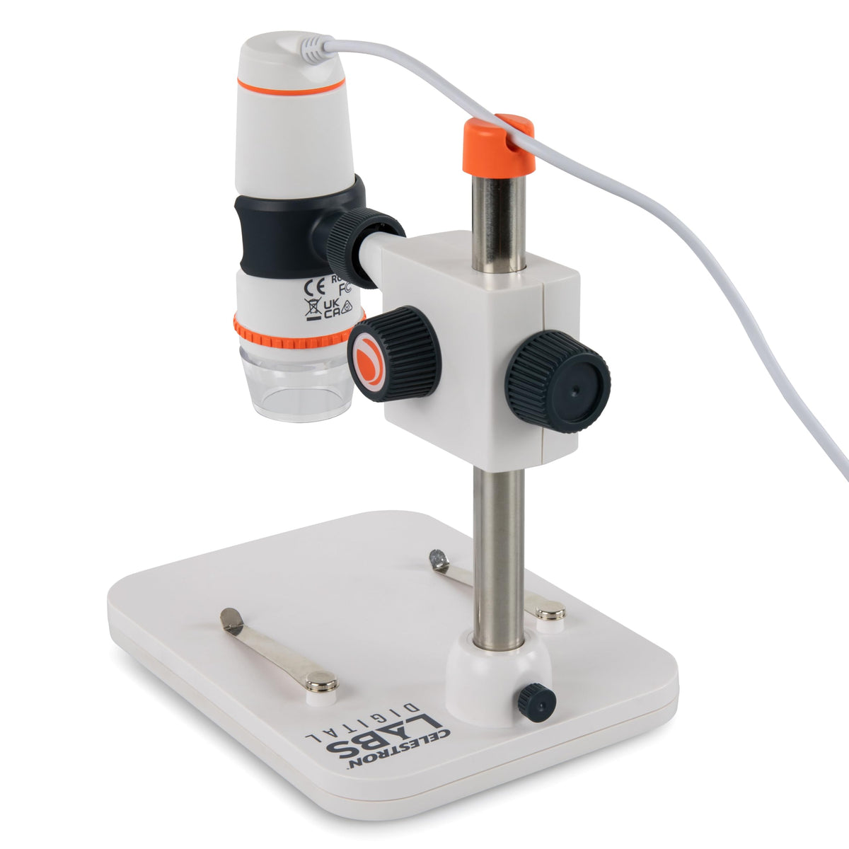 Celestron Labs Digital 5MP supports ¼-20 tripod mounting for stable imaging
