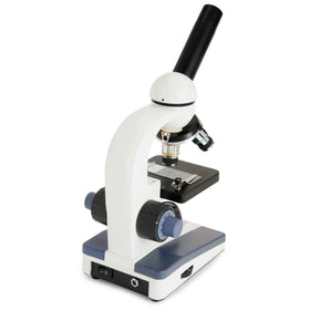 Celestron Labs 4x objective for broad specimen exploration and initial scanning.
