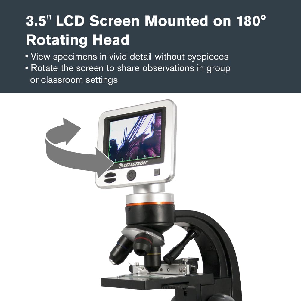 Celestron LCD Digital Microscope II 5MP camera captures crisp images for records
