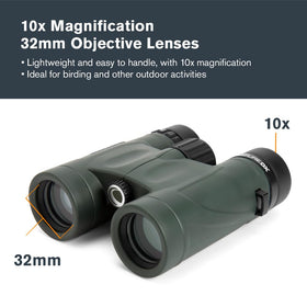 Celestron Nature DX 10x32 close-up optics for bright, sharp daytime viewing.
