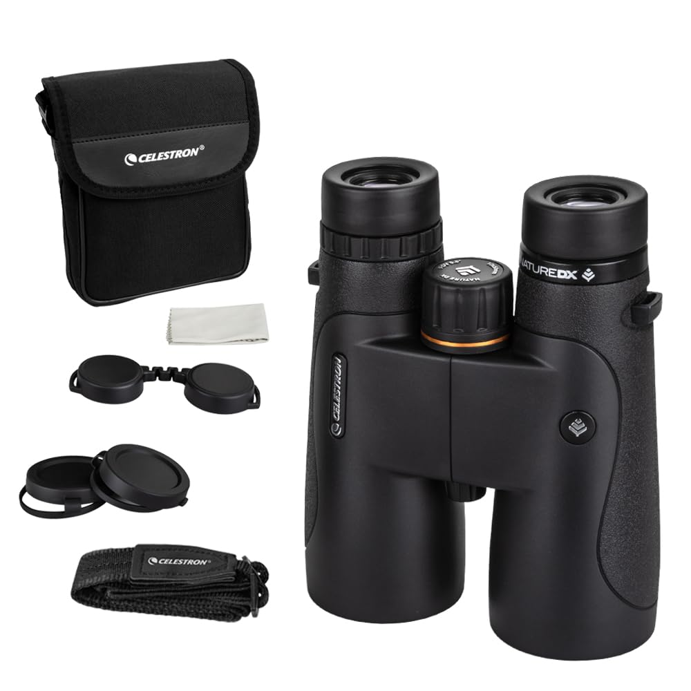 Celestron Nature DX 10x50 birding view shows distant subjects with clarity.
